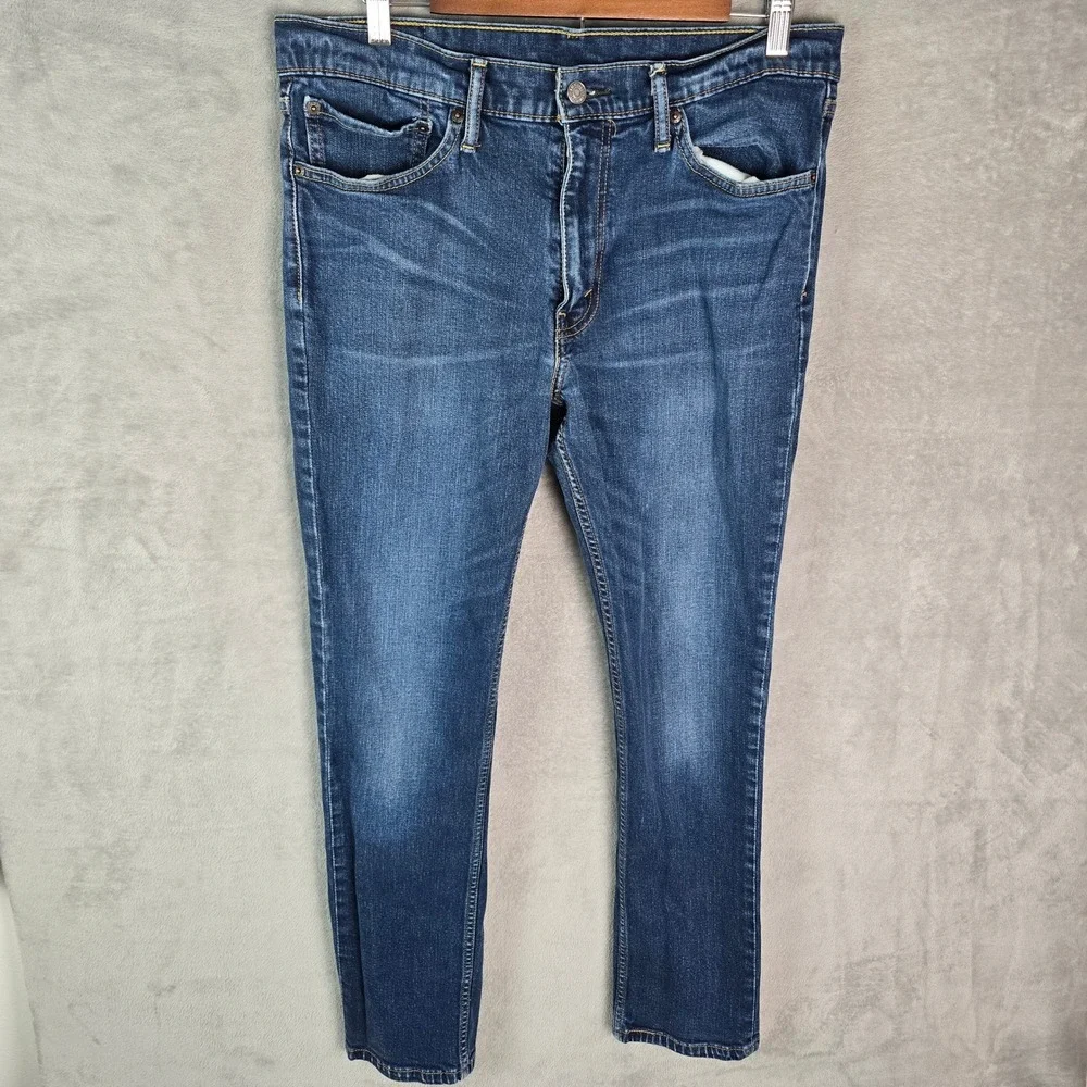 Levis 511 Slim‎ Fit Jeans Mens 34x30 Dark Wash Blue Denim Stretch 04511-2105